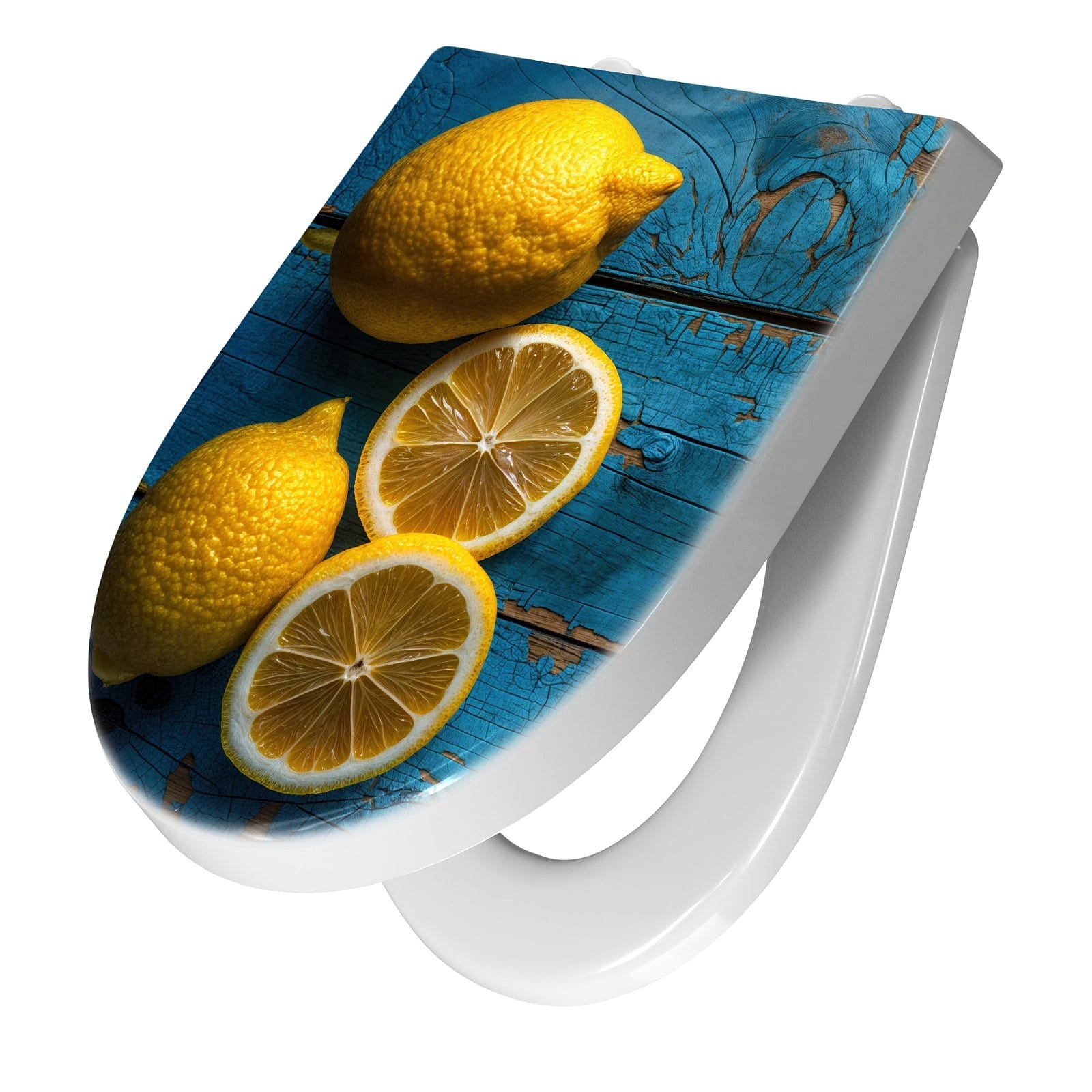 WC-Sitz mit Absenkautomatik Zitronen auf Holz