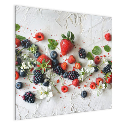 Magnettafel mit dem Motiv Beeren mit weißen Blüten