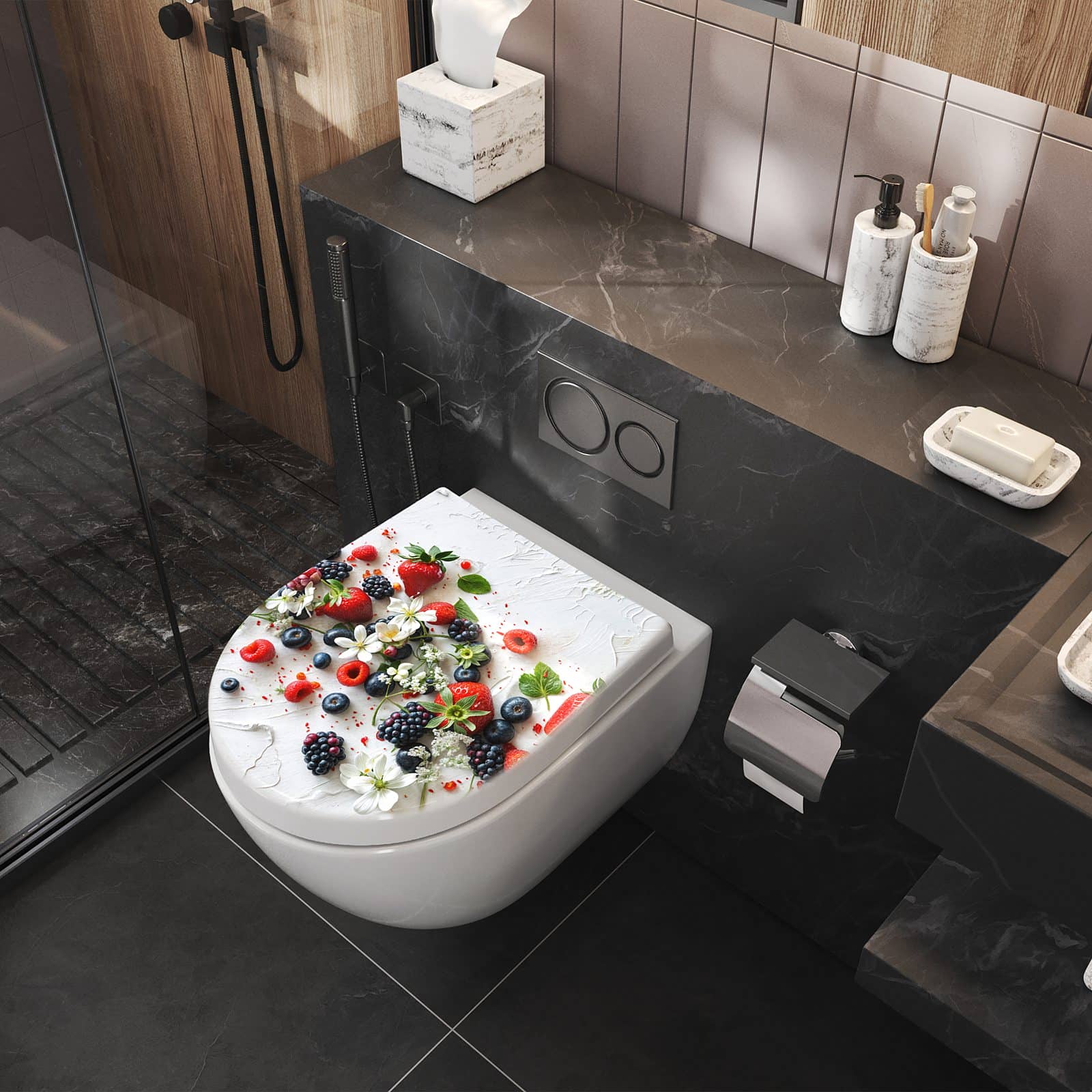 WC-Sitz mit Absenkautomatik Beeren von Bunte