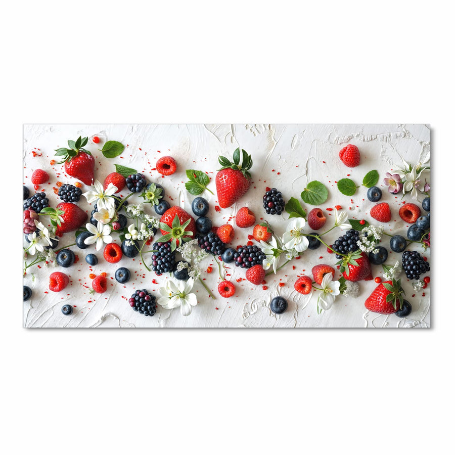 Maße Küchenläufer - Beeren mit weißen Blüten
