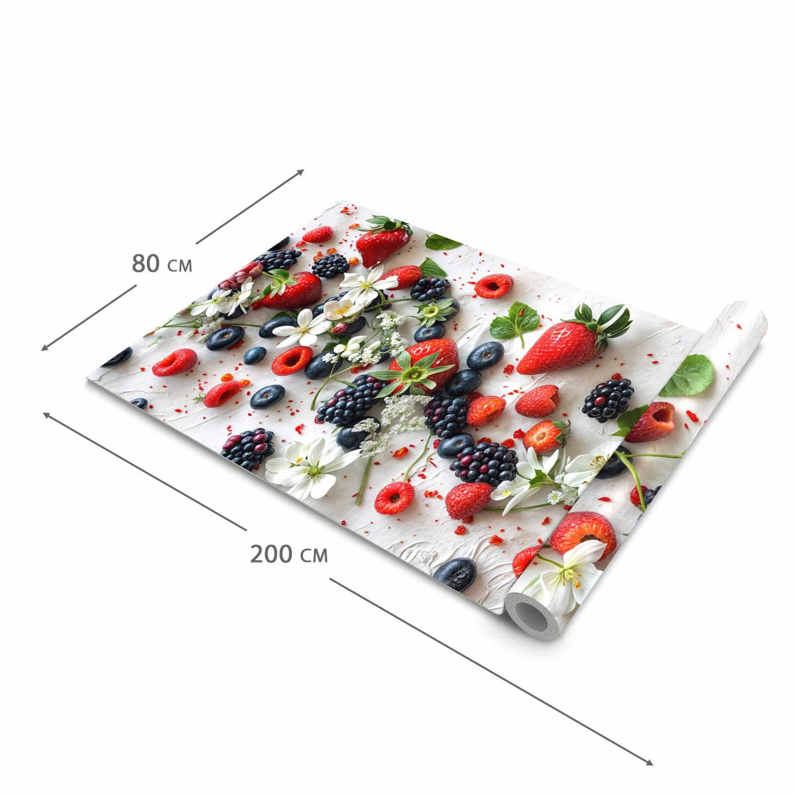 Komfortabler Läufer Küche mit Motiv Beeren von Bunte in der Grösse 60x270 cm