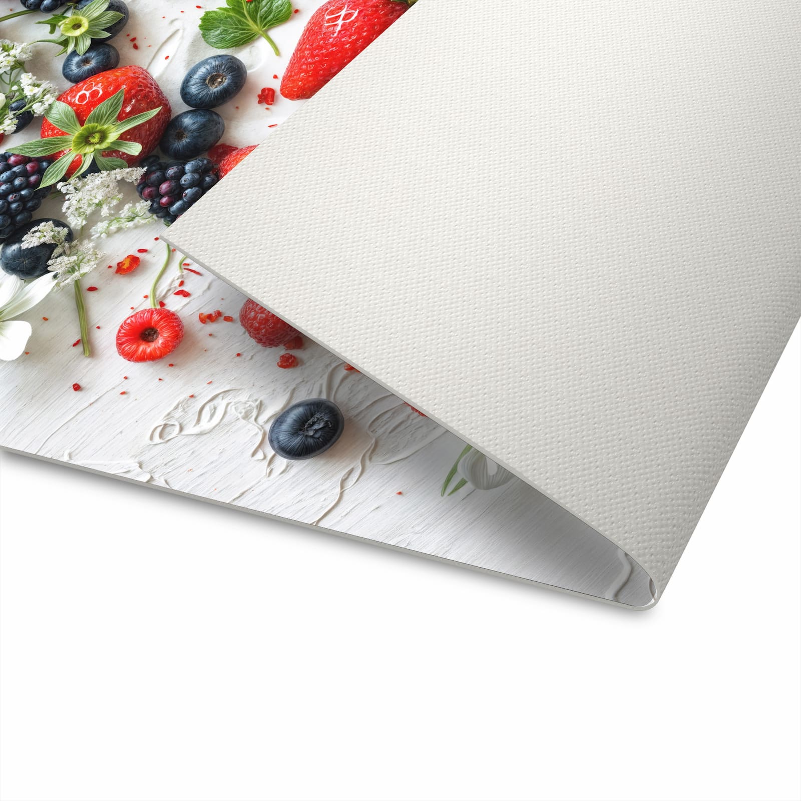 Ordnungsschaffender Teppichläufer Küche mit Motiv Beeren von Bunte in Unterseite