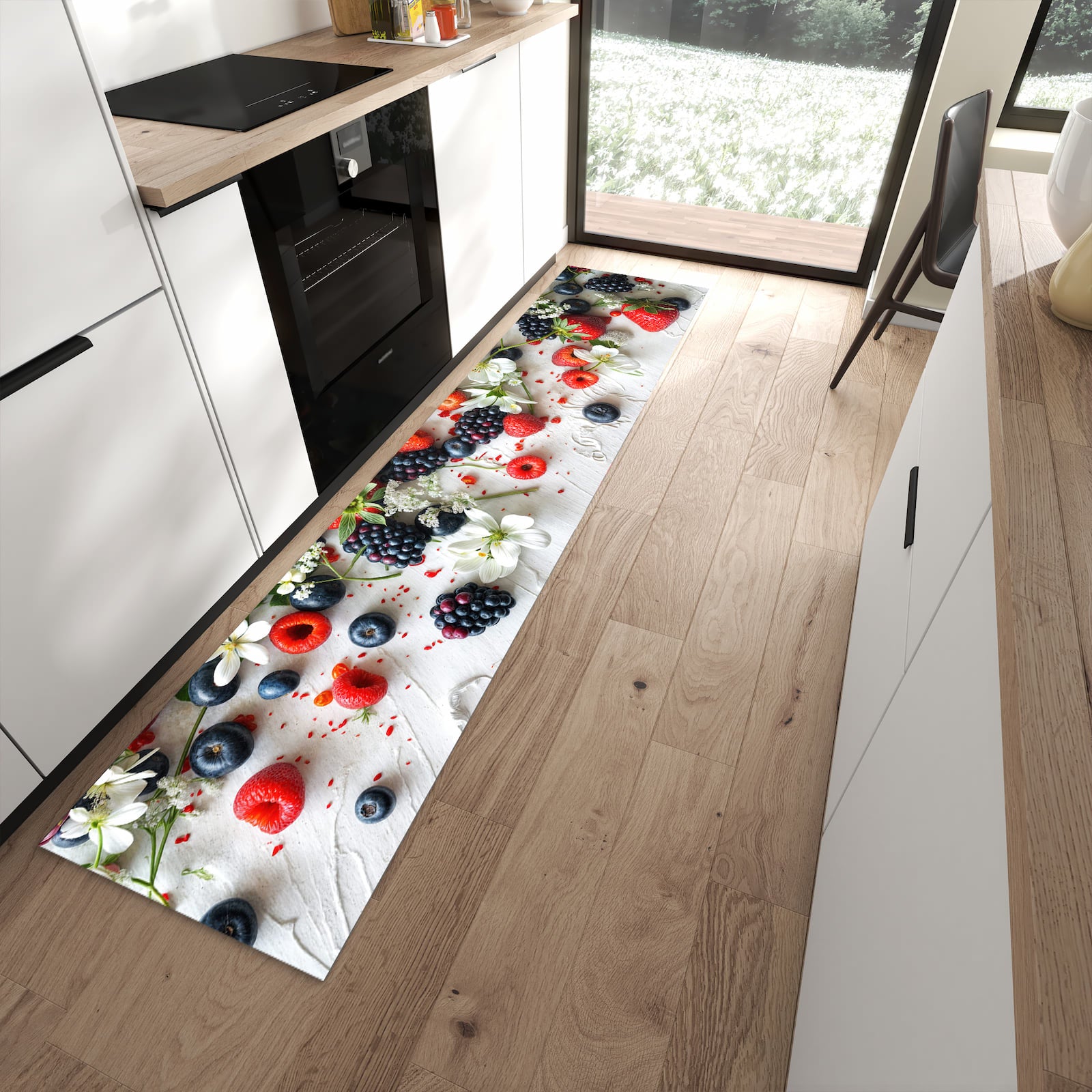 Abriebfester Küchenteppich mit Motiv Beeren von Bunte in moderner Küche