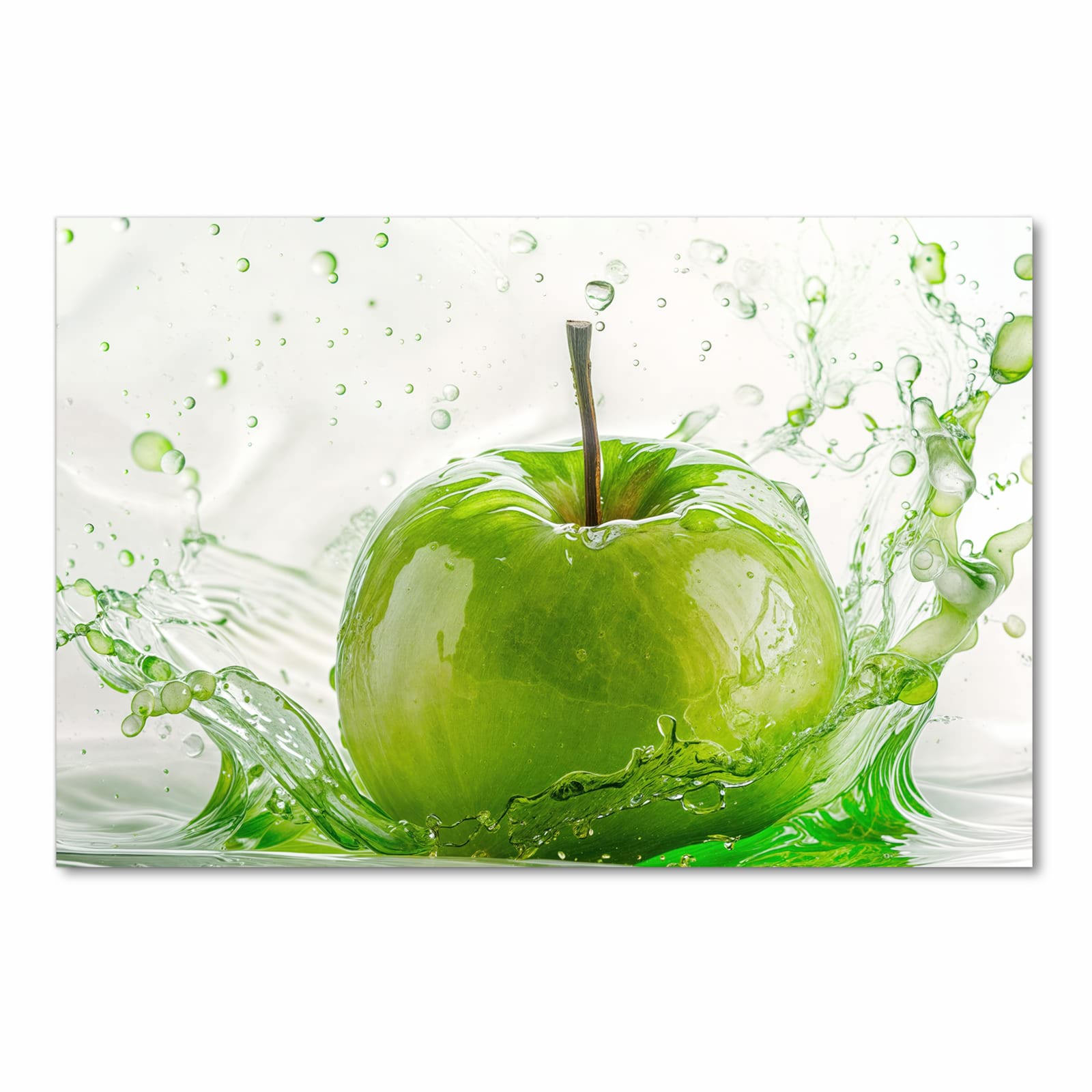 Zeitsparender rutschfester Küchenteppich mit Motiv Splash Apfel in Frontansicht