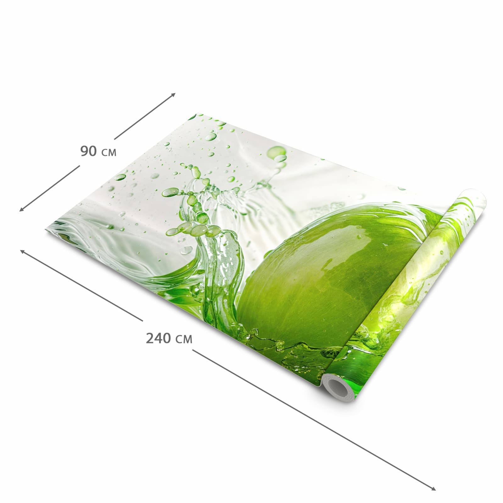 Formstabiler Bodenläufer Teppich mit Motiv Splash Apfel in der Grösse 60x240 cm