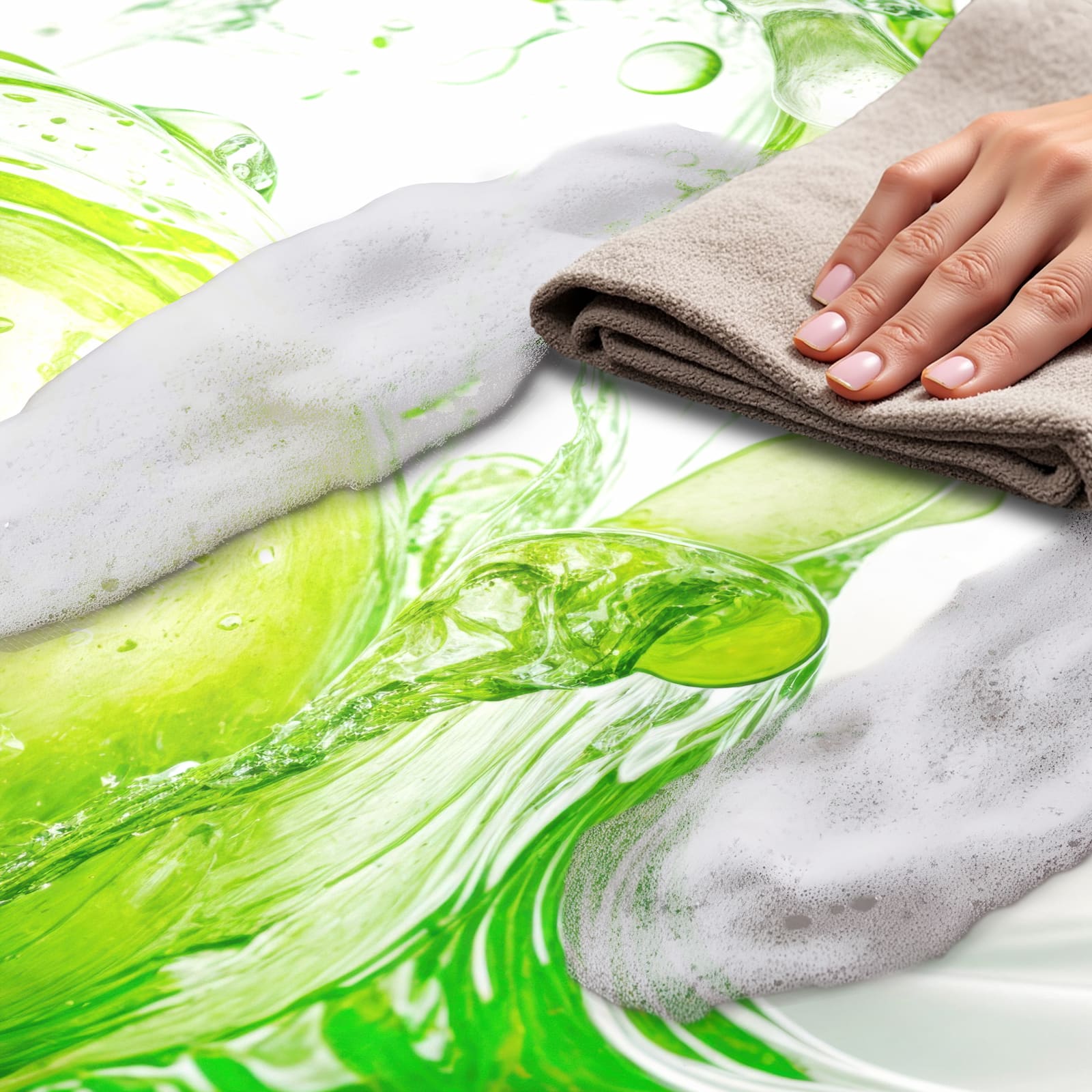 Geruchsneutraler Küchenteppich mit Motiv Splash Apfel - einfach zu reinigen