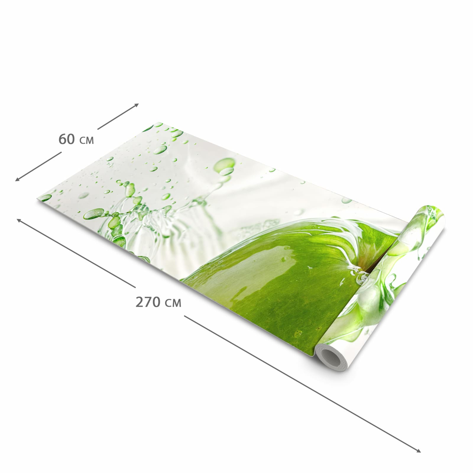 Waschbarer rutschfester Läufer mit Motiv Splash Apfel in der Grösse 60x240 cm