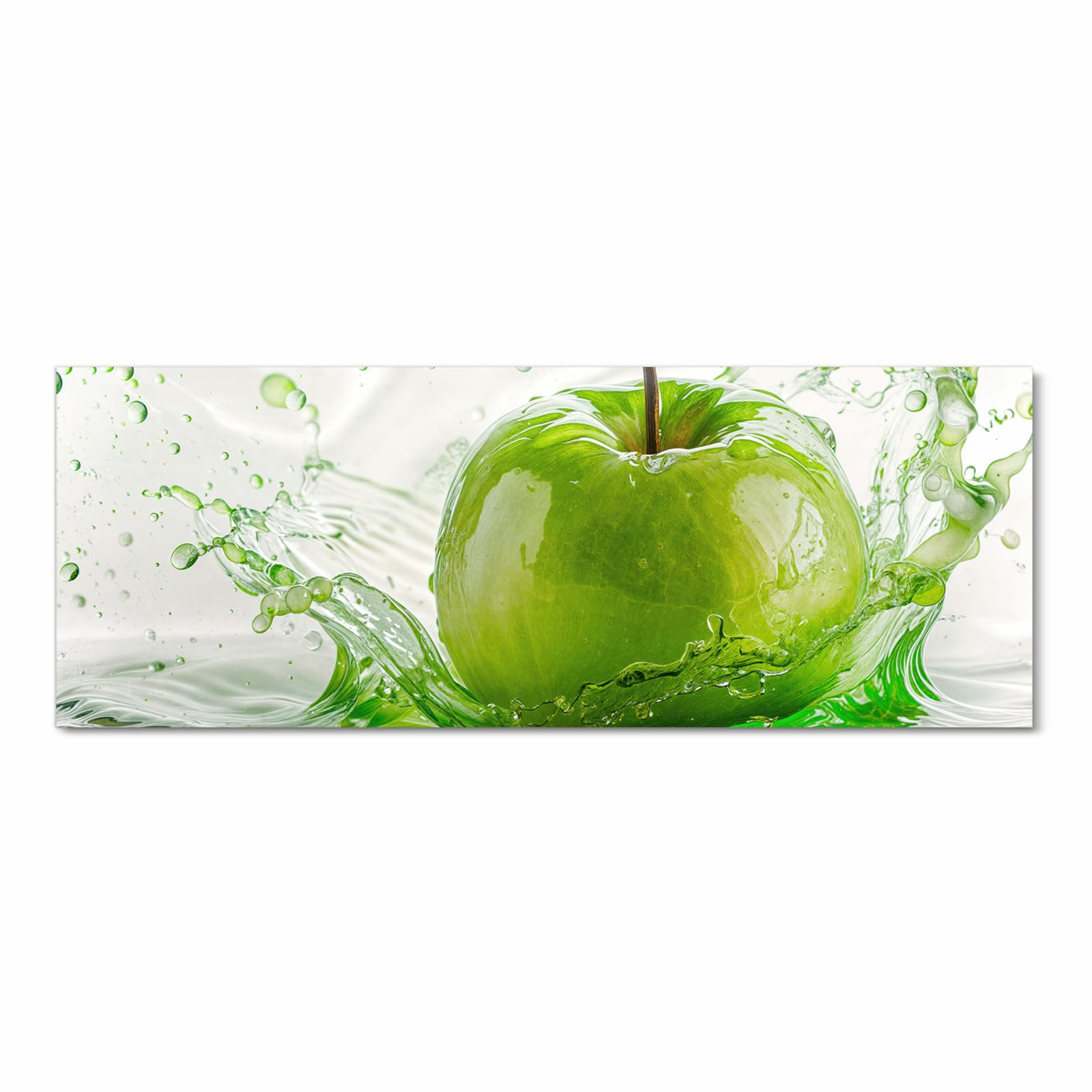 Küchenteppich waschbar mit Motiv Splash Apfel in Frontansicht für mehr Trittkomfort