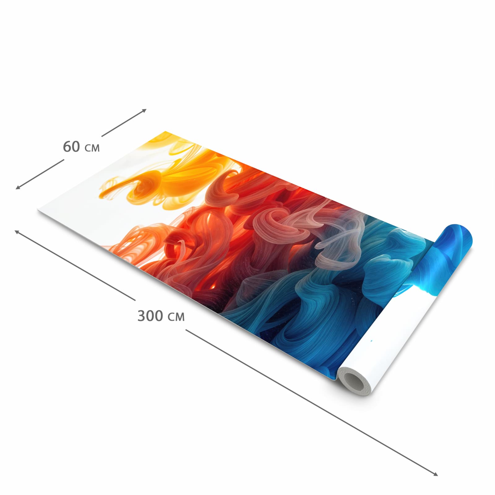 Feuchtigkeitsresistenter Küchenläufer mit Motiv Farbige_ Wirbel in der Größe 60x180 cm