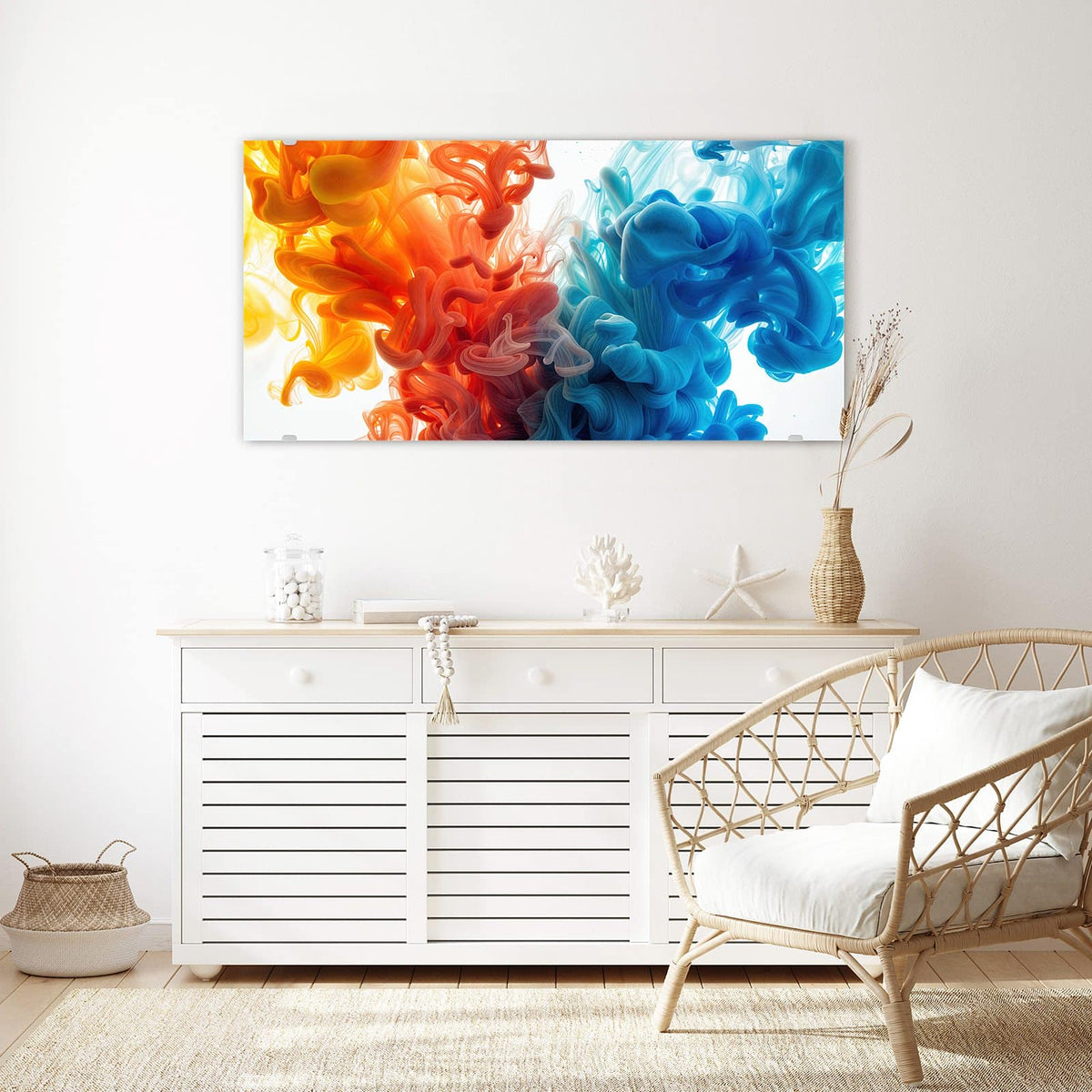 Echtglas, 4 mm – kein Acryl, keine Folie – Wandbild - Tinte im Wasser - Querformat