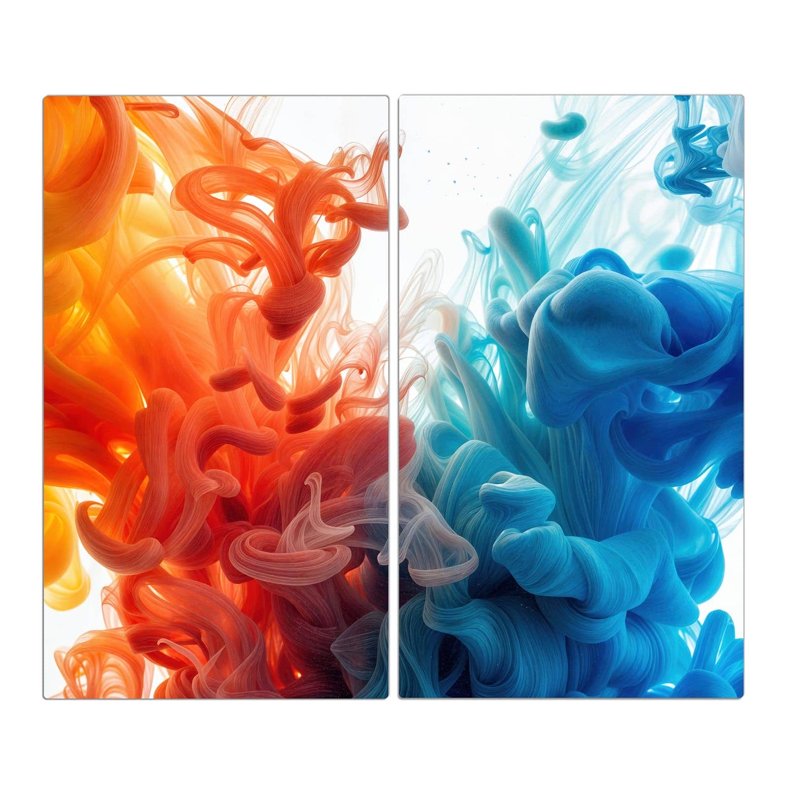 2-teilige Herdabdeckung mit Farbige_ Wirbel-Motiv in der Frontansicht #grösse_2-Teilig (60x52cm)