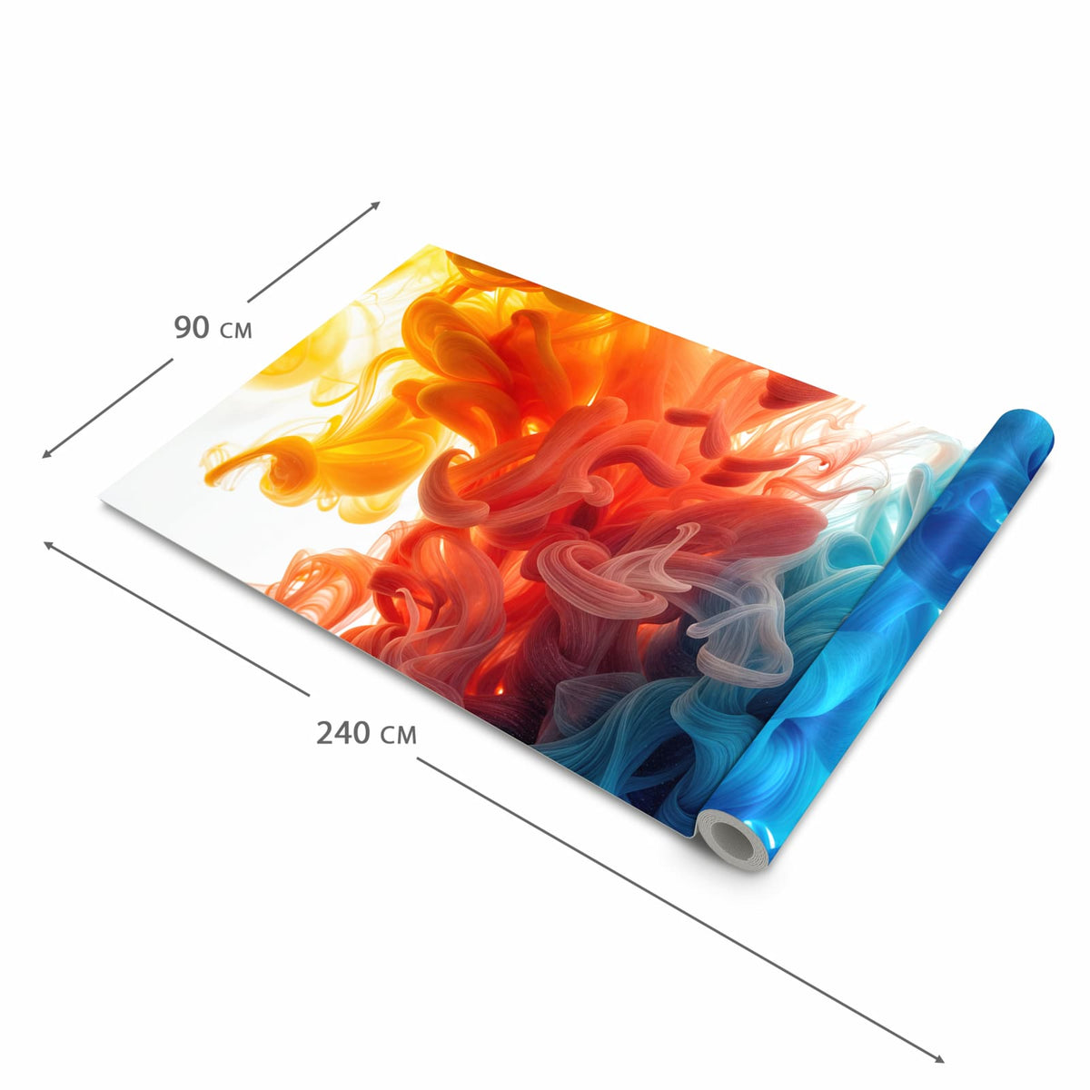 Zeitsparender Küchenteppich mit Motiv Farbige_ Wirbel in der Grösse 60x180 cm