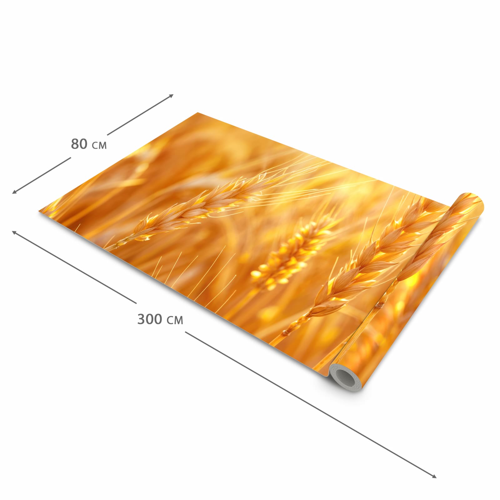 Rutschhemmender waschbarer Küchenläufer mit Motiv Sonnenuntergang von Weizenfeld in der Größe 60x180 cm