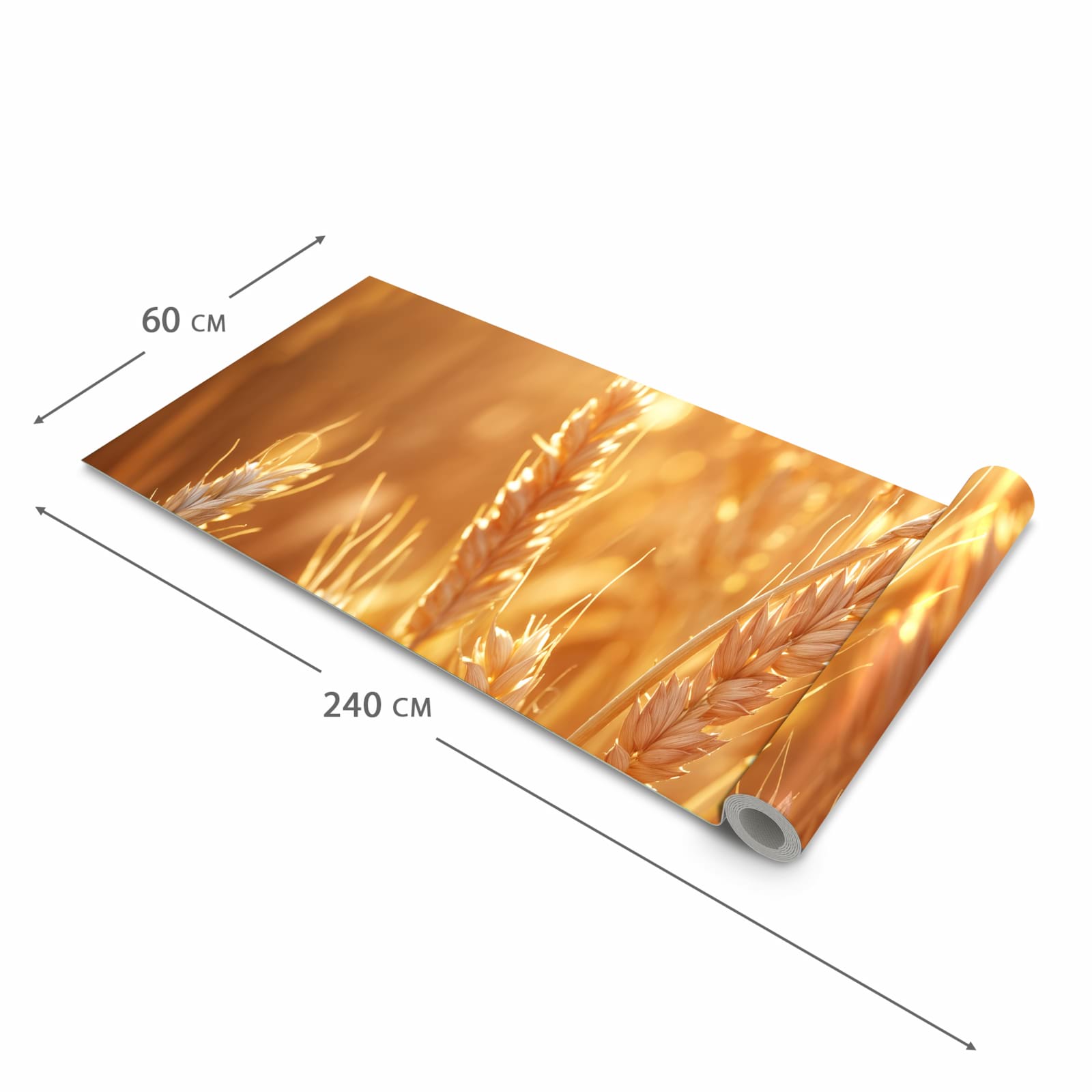 Feuchtigkeitsresistenter dünner Küchenteppich mit Motiv Weizenfelder in der Grösse 60x150 cm