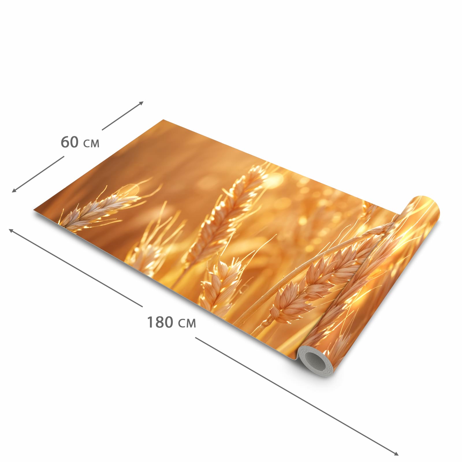 Rutschfester Läufer für Flur mit Motiv Weizenfelder in der Grösse 60x150 cm
