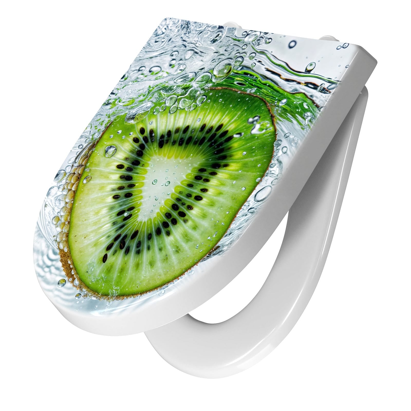 WC-Sitz mit Absenkautomatik Kiwi im Wasser