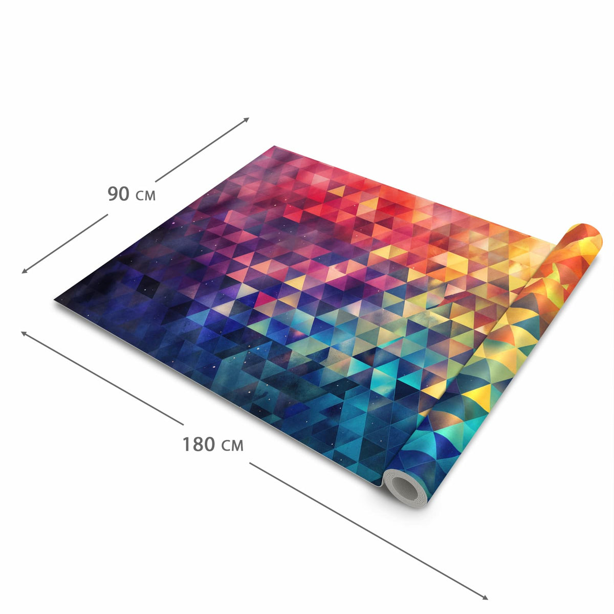 UV-beständiger Küchenteppich mit Motiv Bunte Dreiecke in der Grösse 60x120 cm