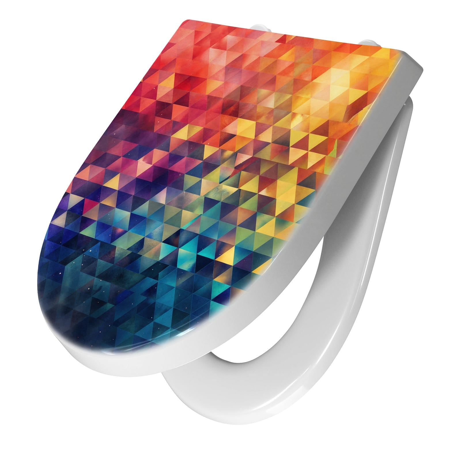 WC-Sitz mit Absenkautomatik Bunte Dreiecke