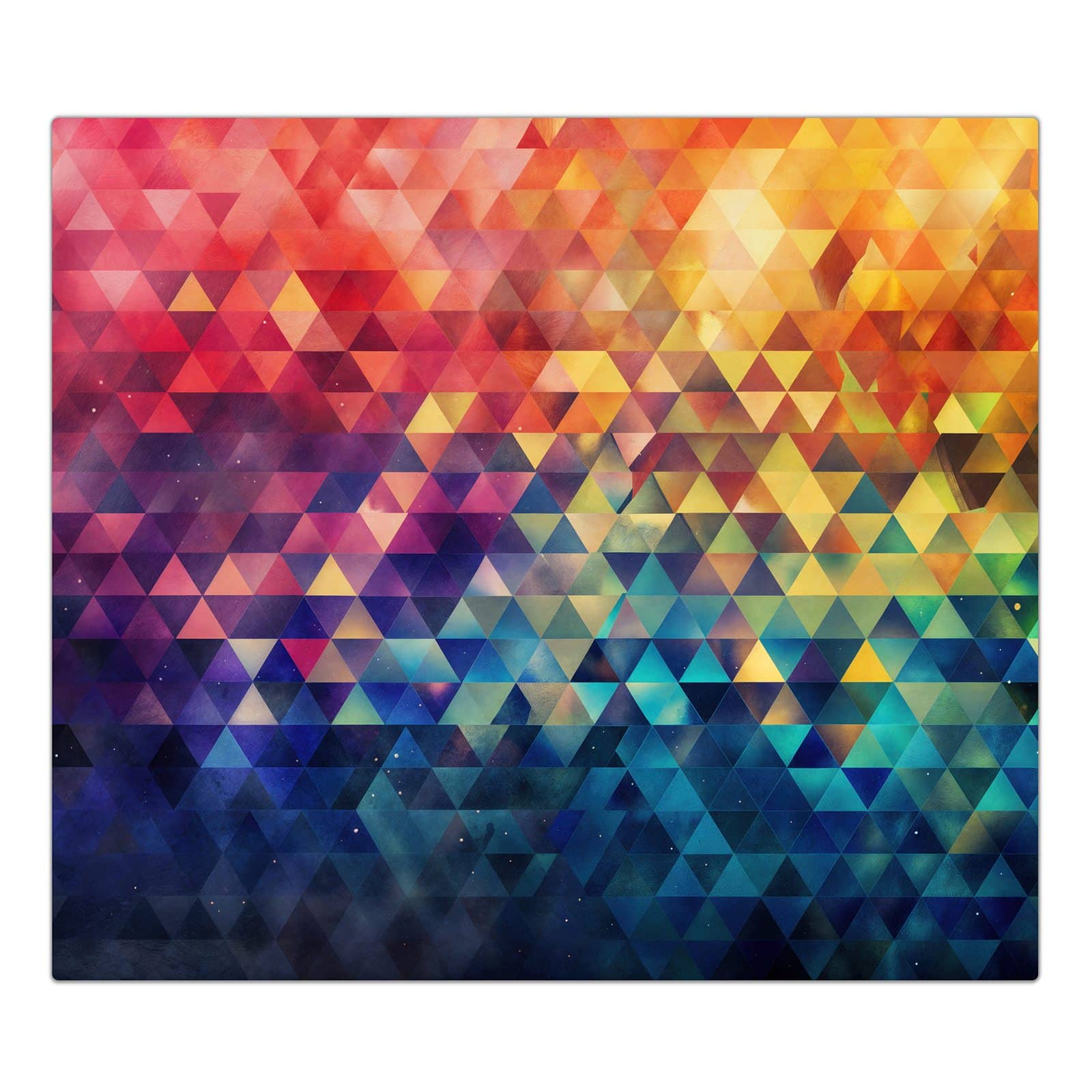 1-teilige Herdabdeckplatten für Ceranfeld mit Bunte Dreiecke-Motiv in der Frontansicht #grösse_1-Teilig (60x52cm)