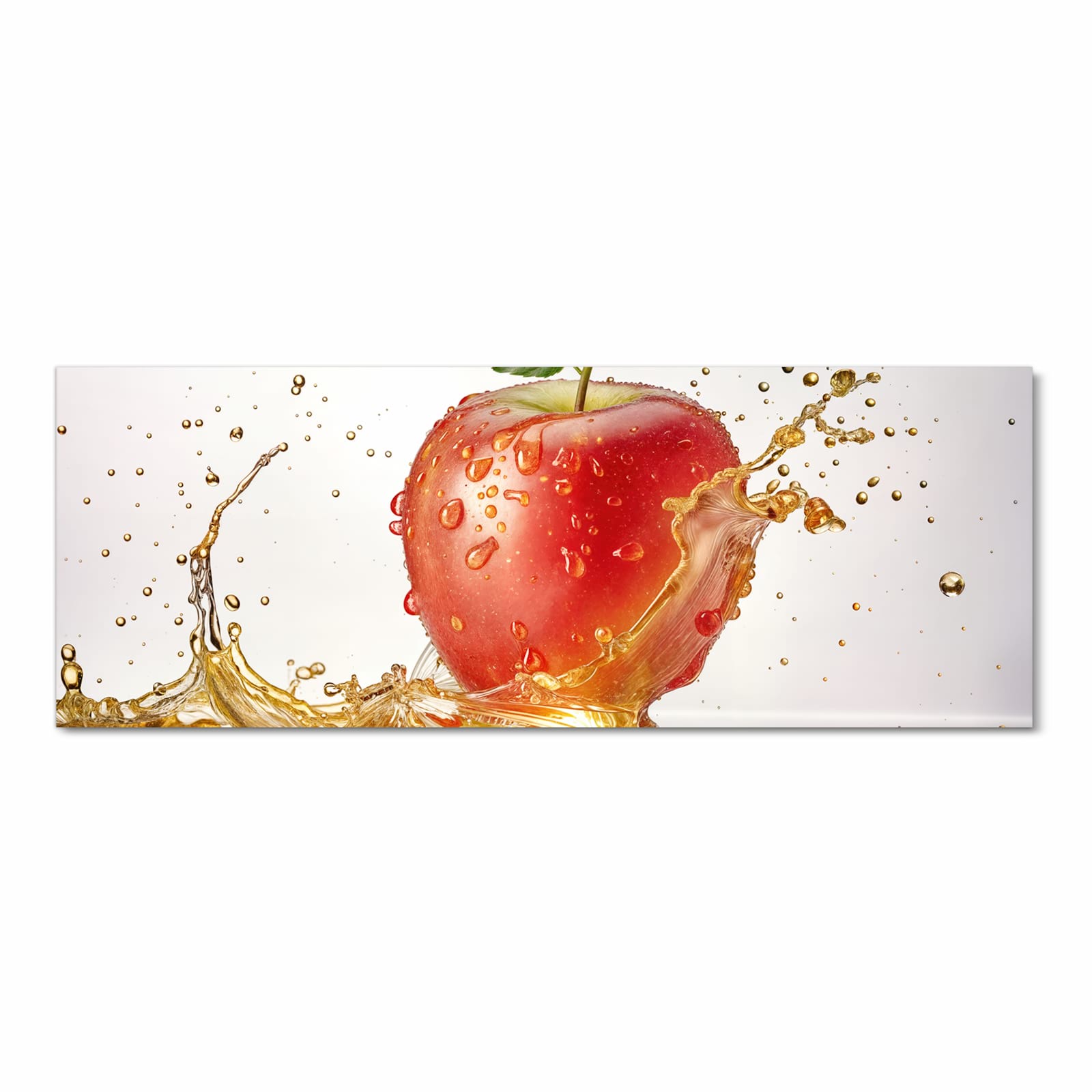 Abriebfester Küchenteppich mit Motiv Spritziger Apfel in der Küche - Frontansicht