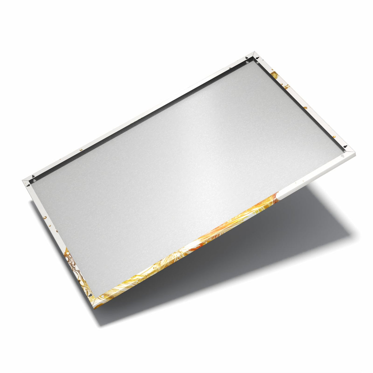 Nur 7 mm – liegt eng an der Wand – Metall Magnettafel - Apfel mit Goldspritzer