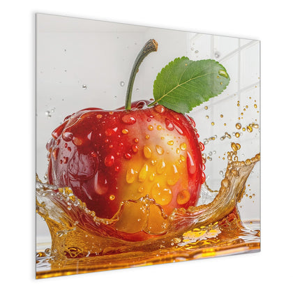 Magnettafel mit dem Motiv Apfel mit Saftspritzer