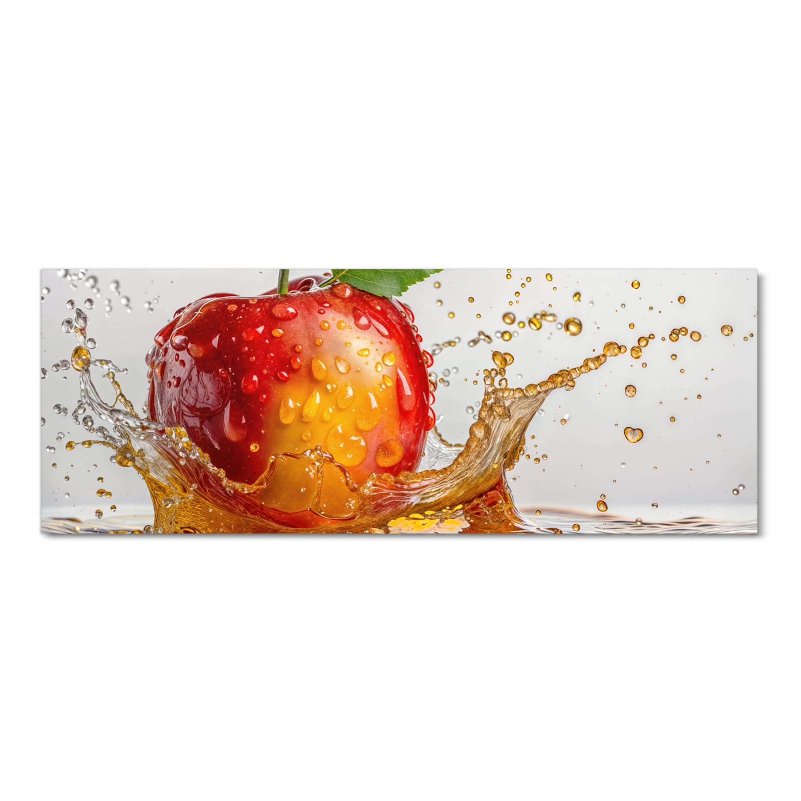 Langlebiger Küchenläufer mit Motiv Apfel von Spritzender in Frontansicht, waschbar