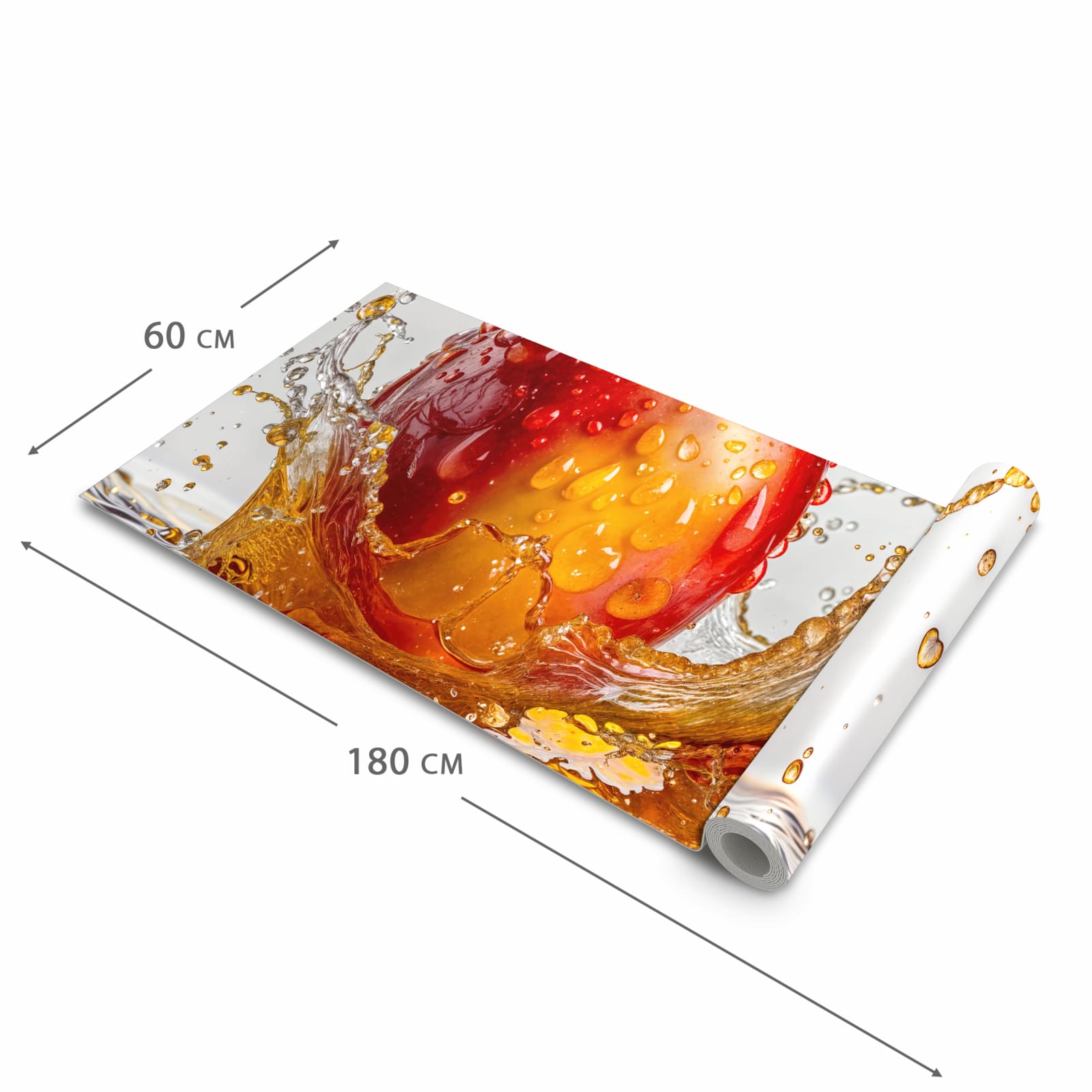 Bodenschonender Küchenteppich mit Motiv Apfel von Spritzender in der Grösse 90x240 cm, waschbar