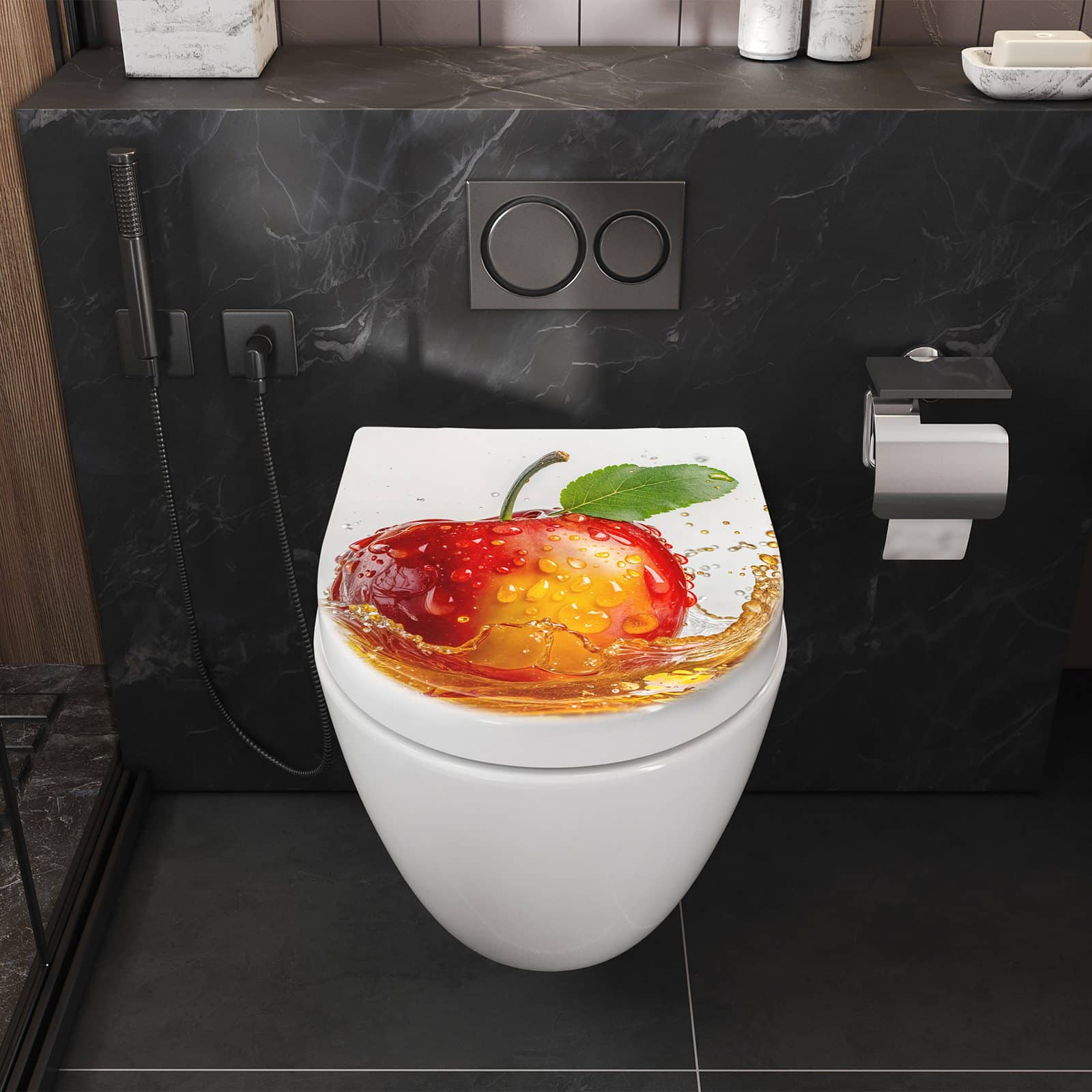 WC-Sitz mit Absenkautomatik Apfel von Spritzender