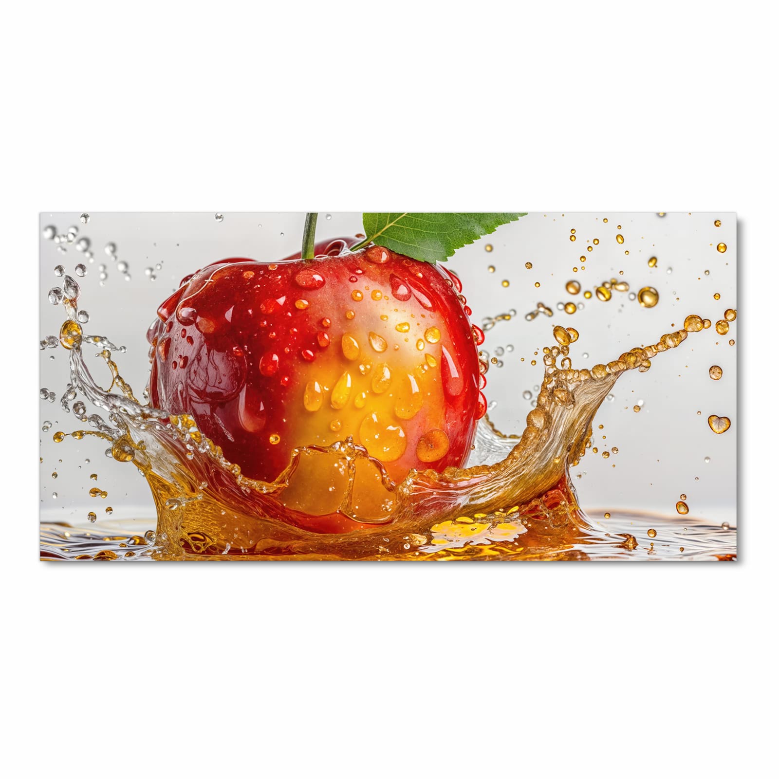 Langlebiger Küchenläufer mit Motiv Apfel von Spritzender in Frontansicht