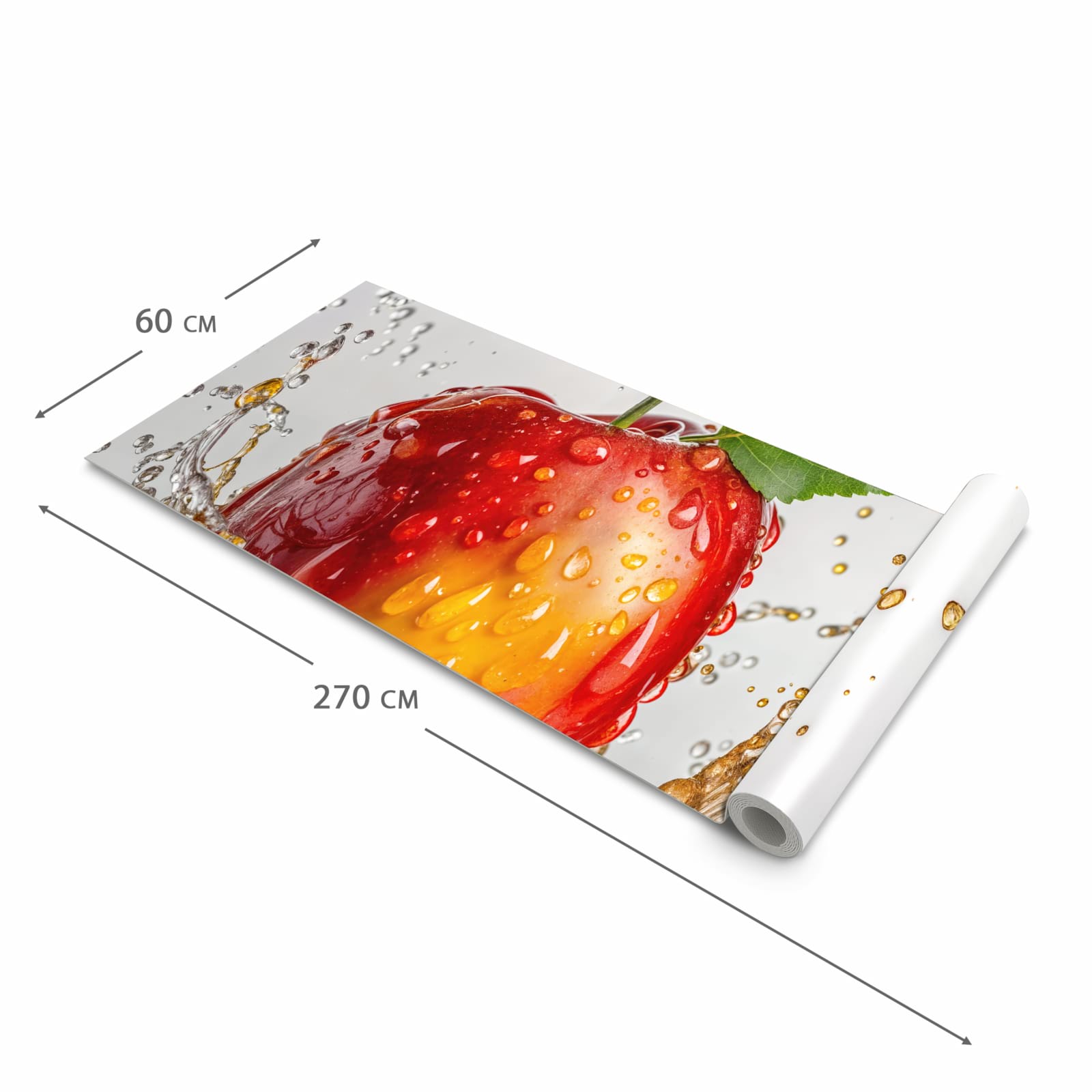 Bodenschonender großer Küchenteppich mit Motiv Apfel von Spritzender in der Größe 90x240 cm