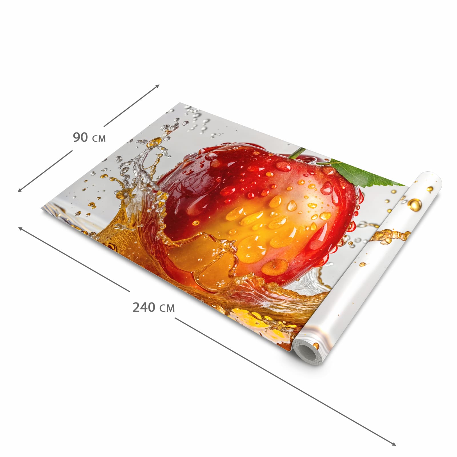 Rutschfester Küchenläufer mit Motiv Apfel von Spritzender in der Grösse 90x240 cm für Trittkomfort