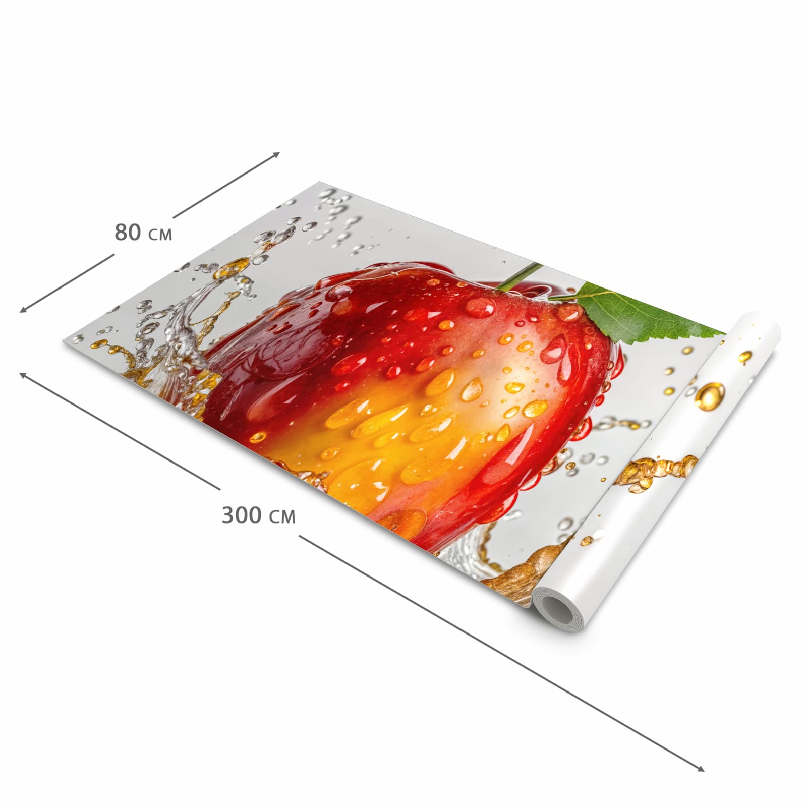 Abriebfester rutschfester Küchenläufer mit Motiv Apfel von Spritzender in der Größe 90x240 cm