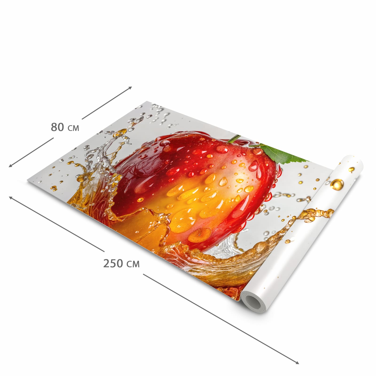 Zeitsparender Küchenläufer mit Motiv Apfel von Spritzender in der Grösse 90x240 cm