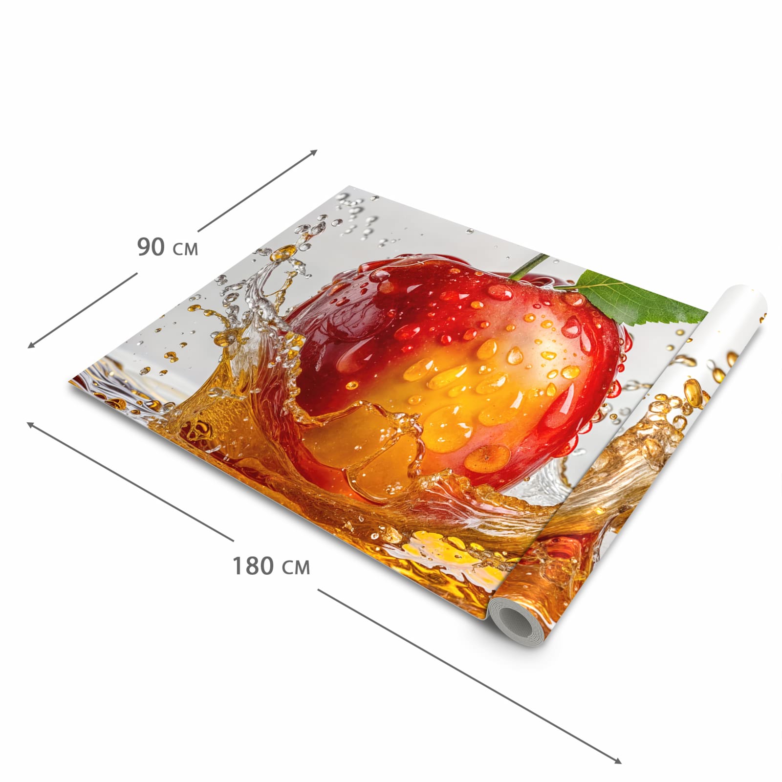 UV-beständiger rutschfester Küchenläufer mit Motiv Apfel von Spritzender in der Grösse 90x240 cm