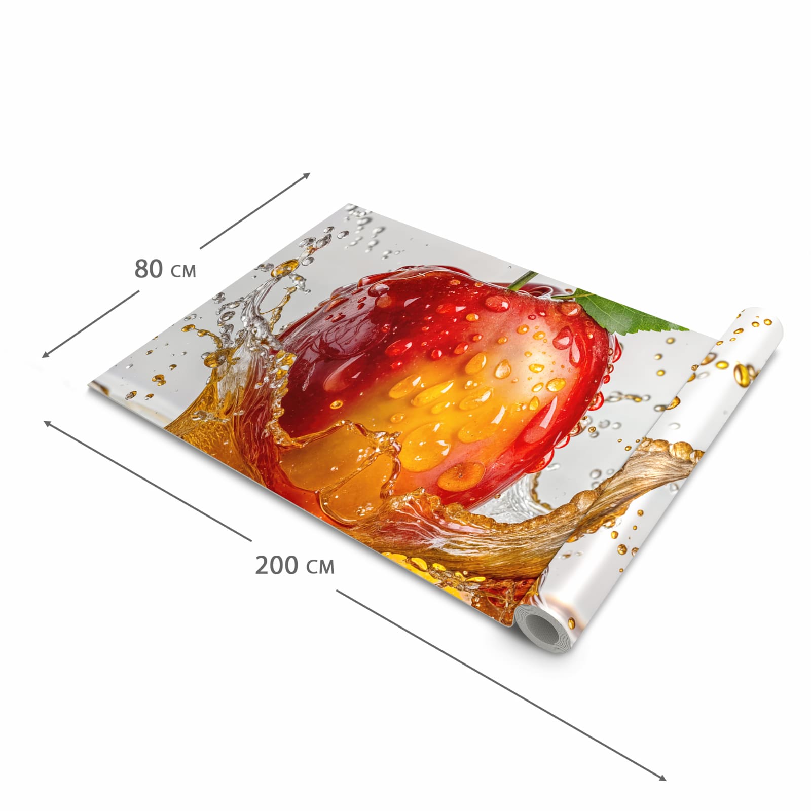 Küchenteppich mit Motiv Apfel von Spritzender in der Grösse 90x240 cm für sicheres Aufbewahren