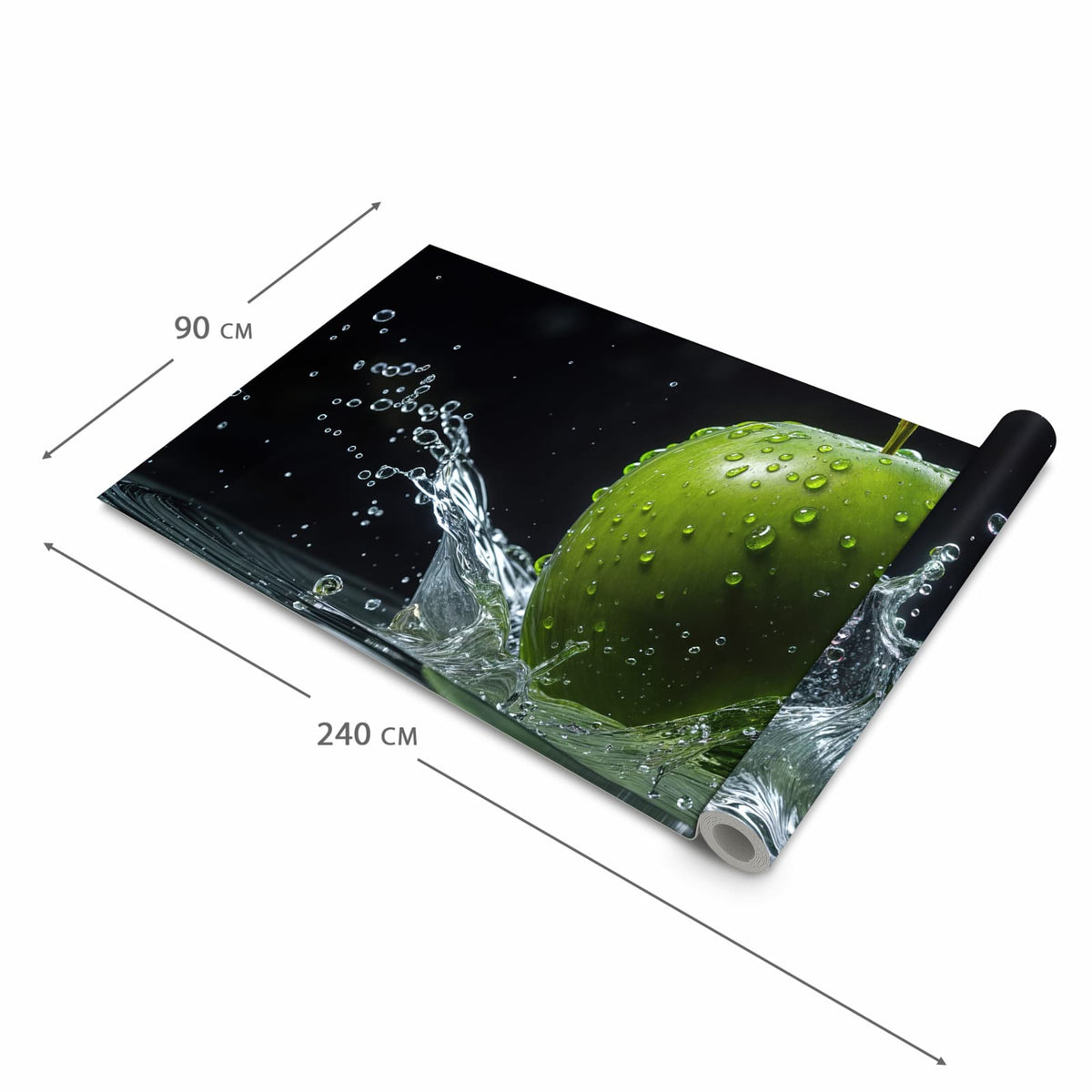 Langlebiger Küchenläufer mit Motiv Apfel im Wasser in der Grösse 90x240 cm