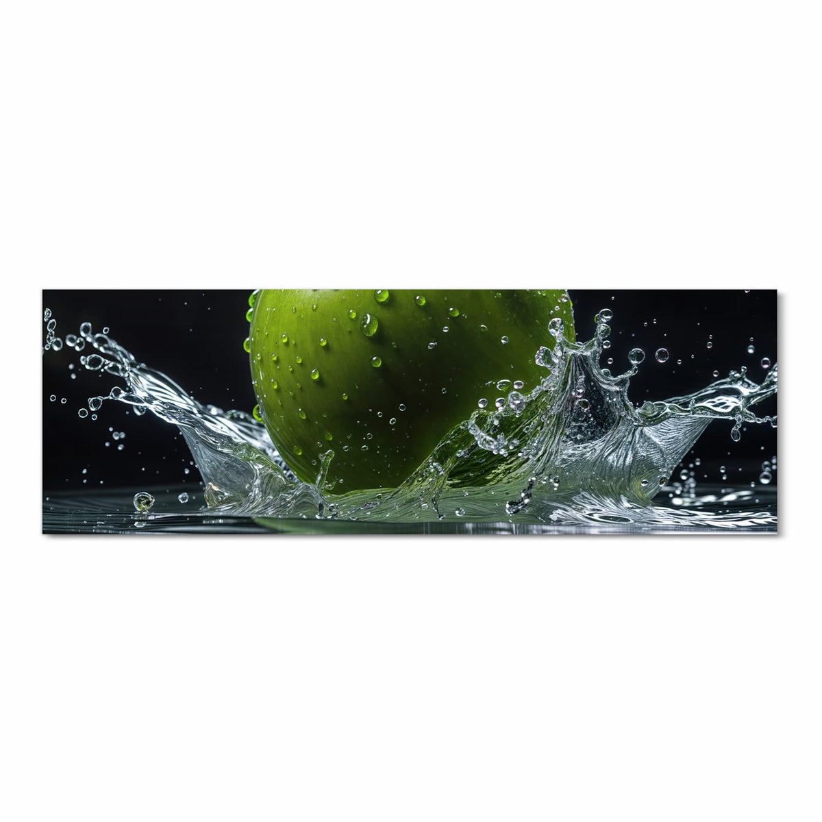 Zeitsparender waschbarer Küchenteppich mit Motiv Apfel im Wasser in Frontansicht