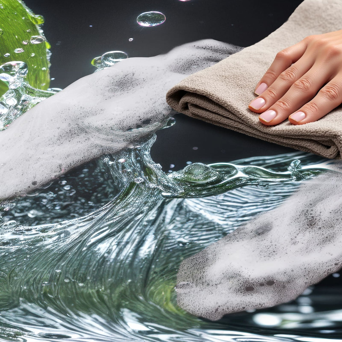 Waschbarer Küchenläufer mit Motiv Apfel im Wasser - einfach zu reinigen