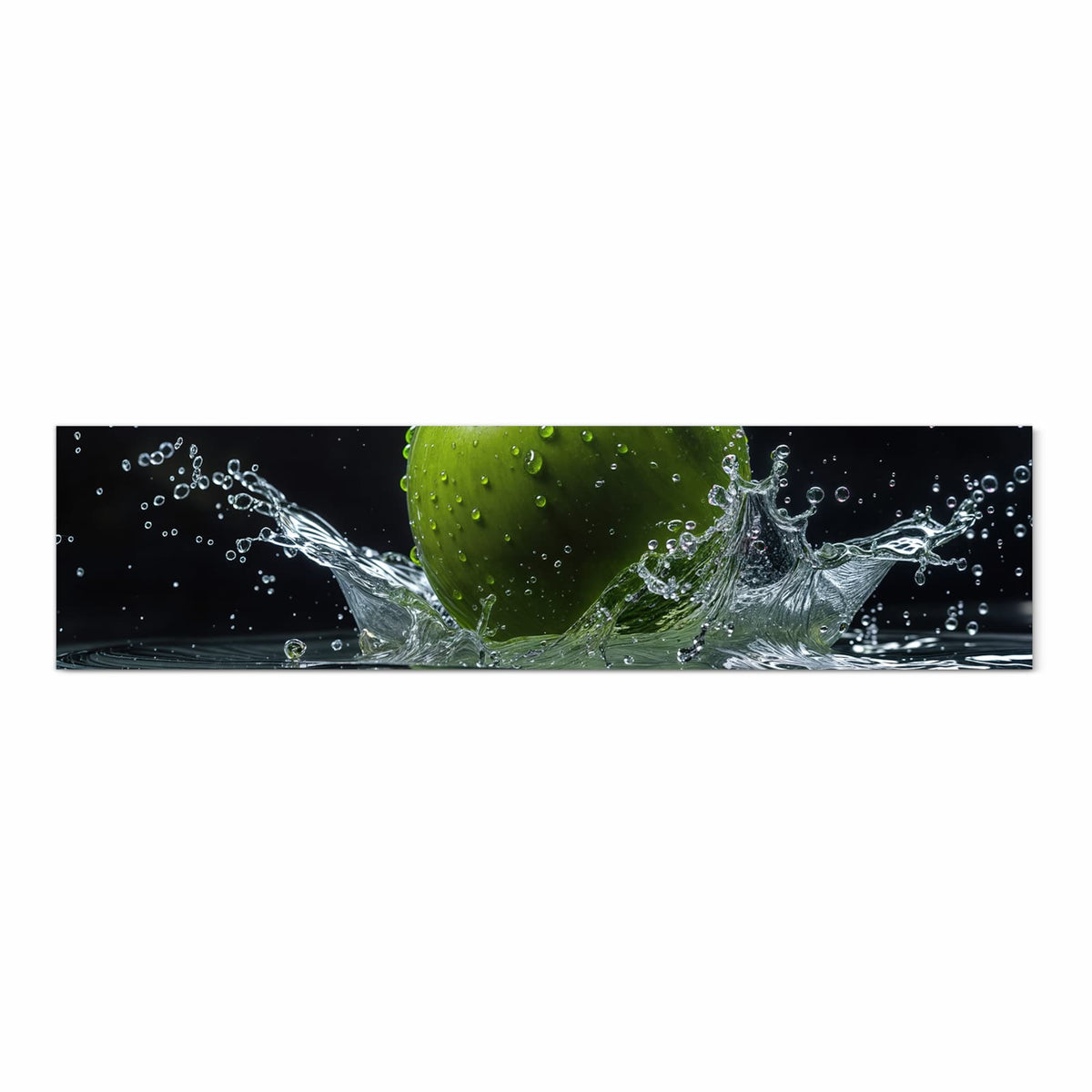 Geräuschdämpfender Küchenteppich mit Motiv Apfel im Wasser in Frontansicht