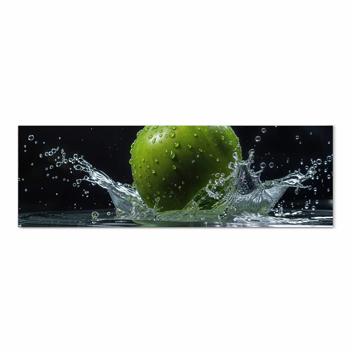 Wasserabweisender Küchenteppich mit Motiv Apfel im Wasser in Frontansicht