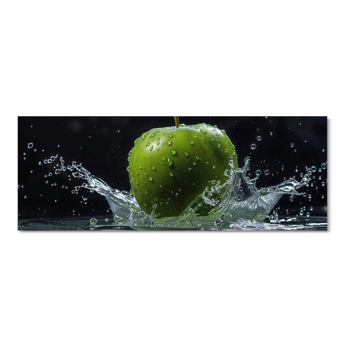 Geruchsneutraler waschbarer Küchenteppich mit Motiv Apfel im Wasser in Frontansicht