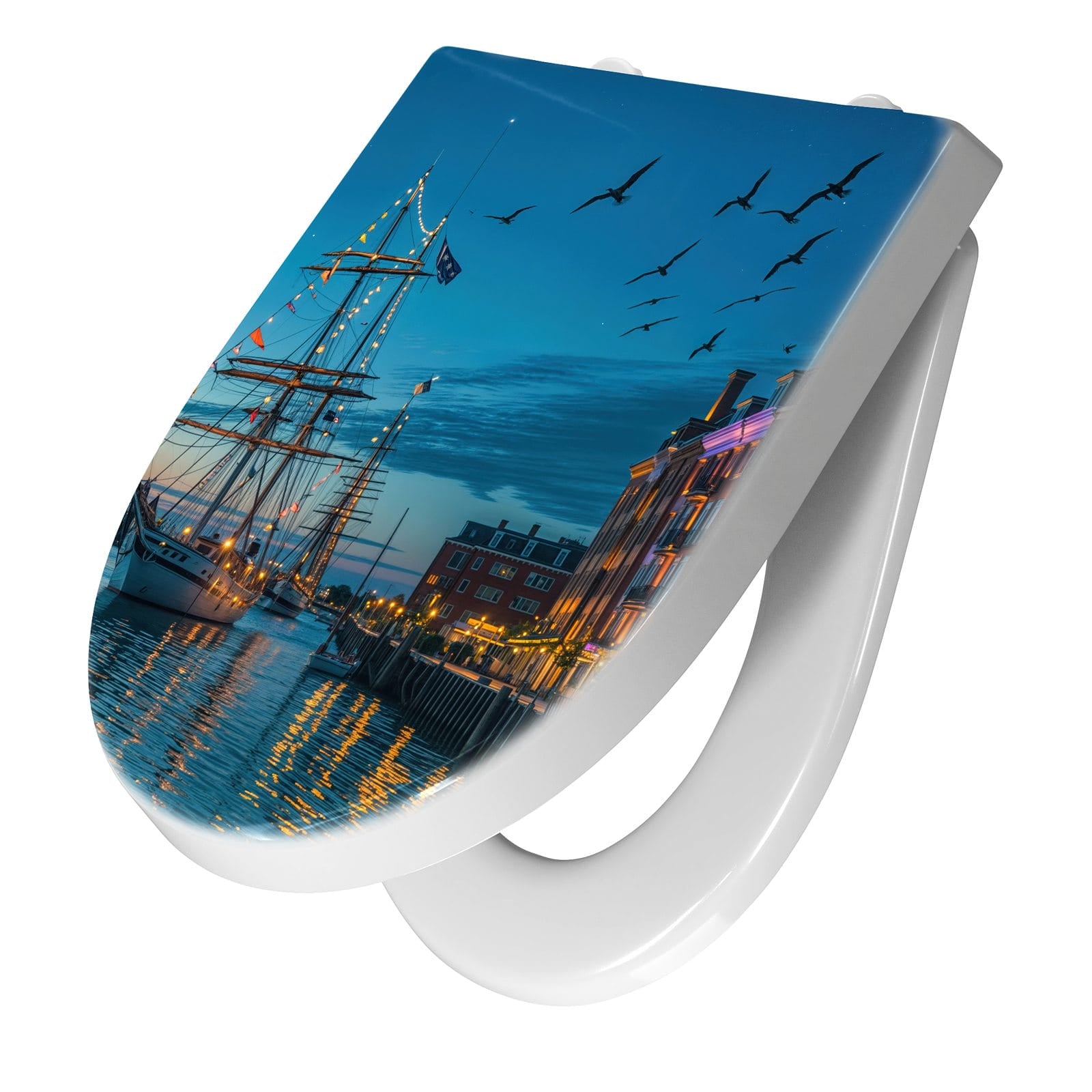 WC-Sitz mit Absenkautomatik Schiffe im Hafen