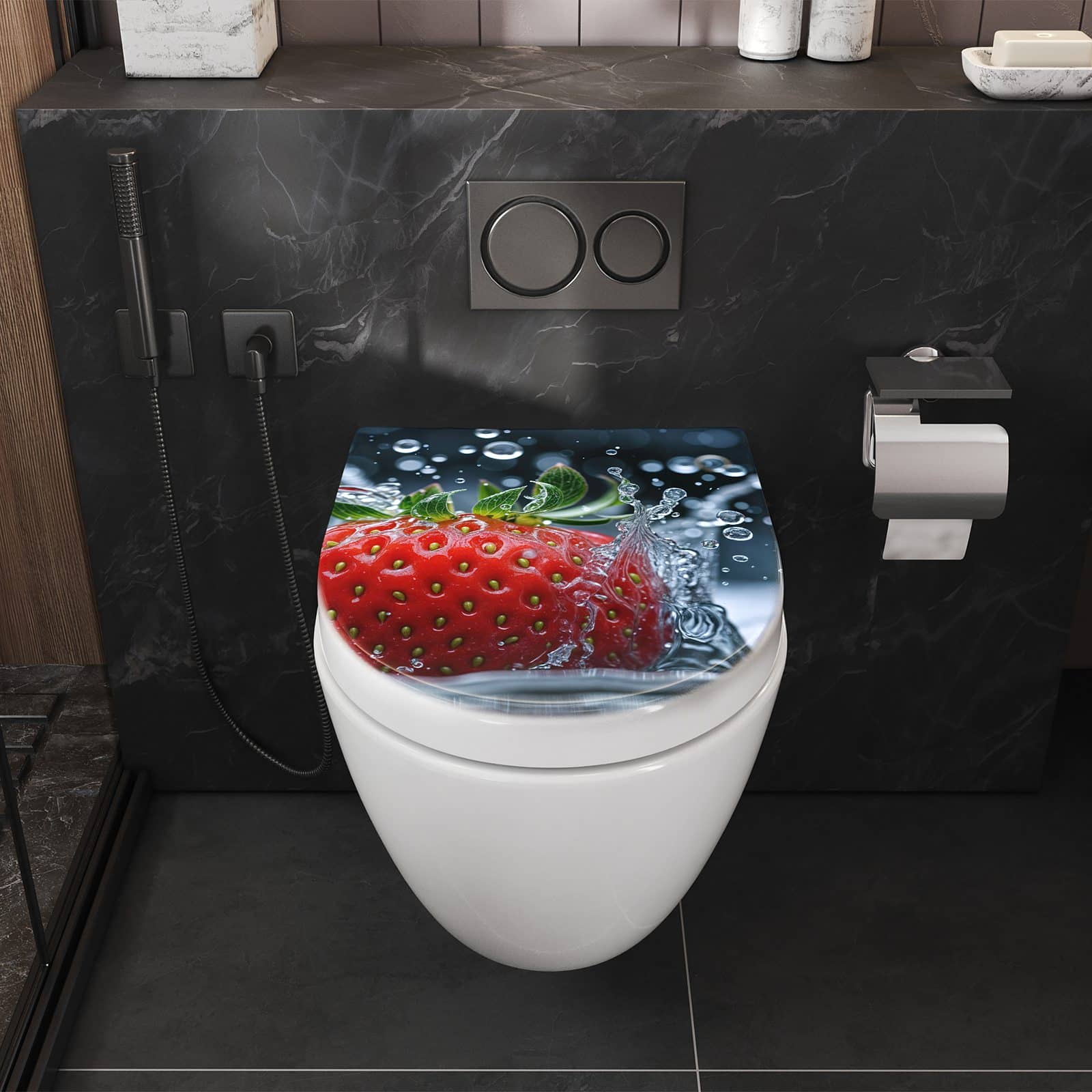 WC-Sitz mit Absenkautomatik Splash von Erdbeere