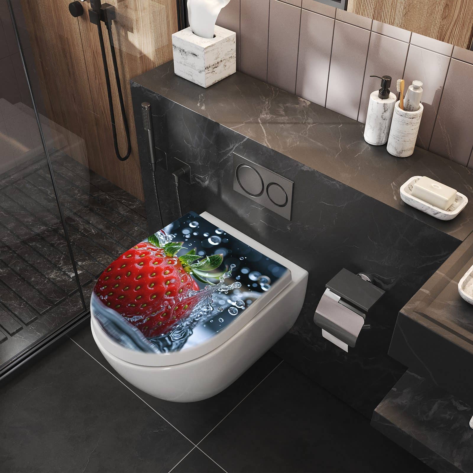 WC-Sitz mit Absenkautomatik Splash von Erdbeere