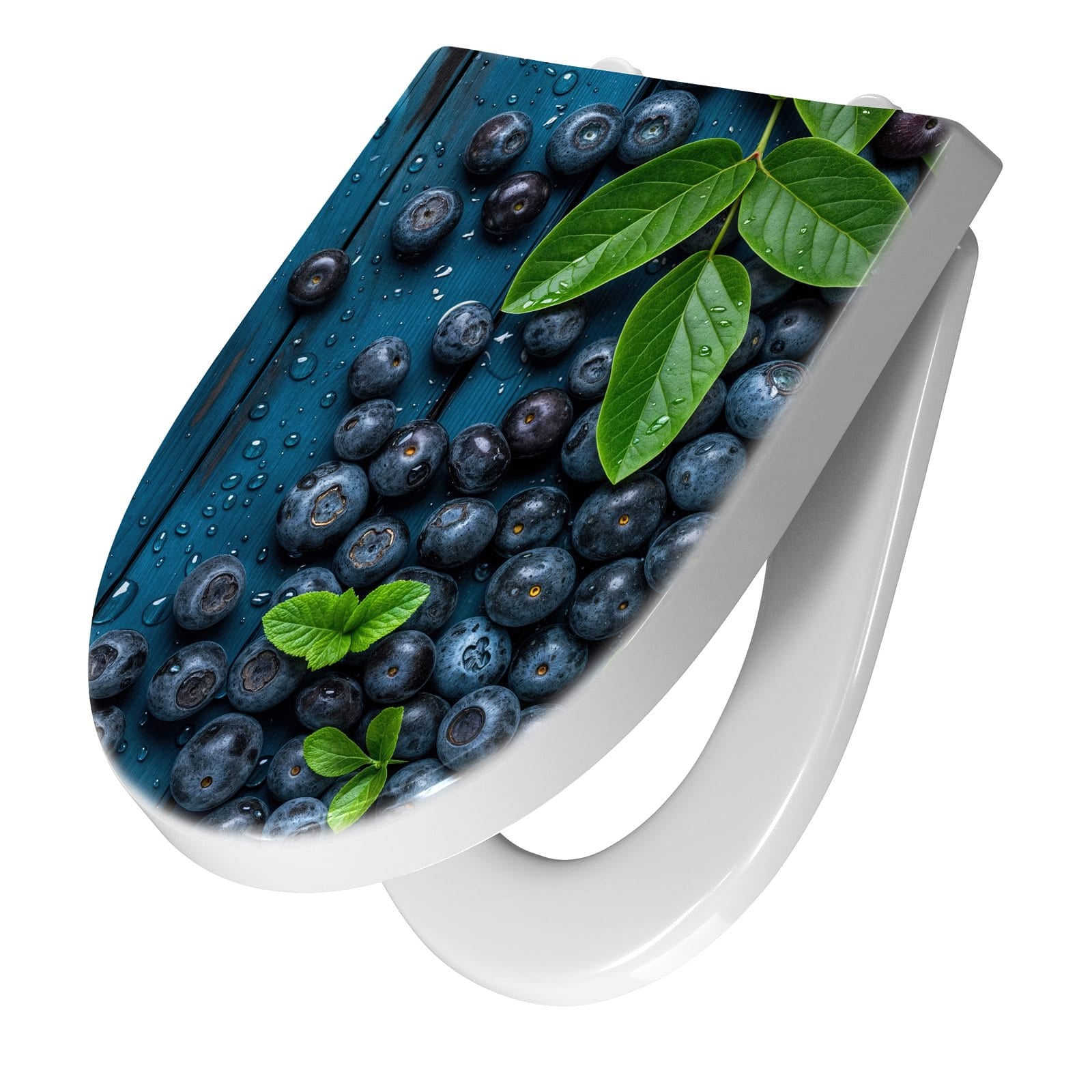 WC-Sitz mit Absenkautomatik Blaubeeren auf Holz