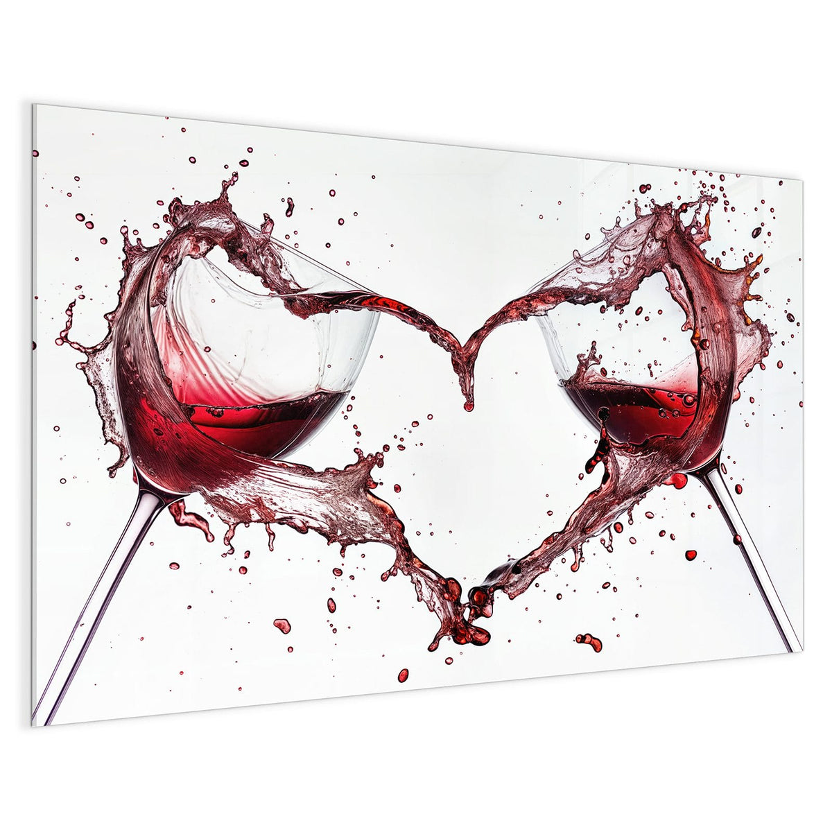 4 mm Glas statt lackiertem Blech – Magnettafel - Rotwein in Herzform
