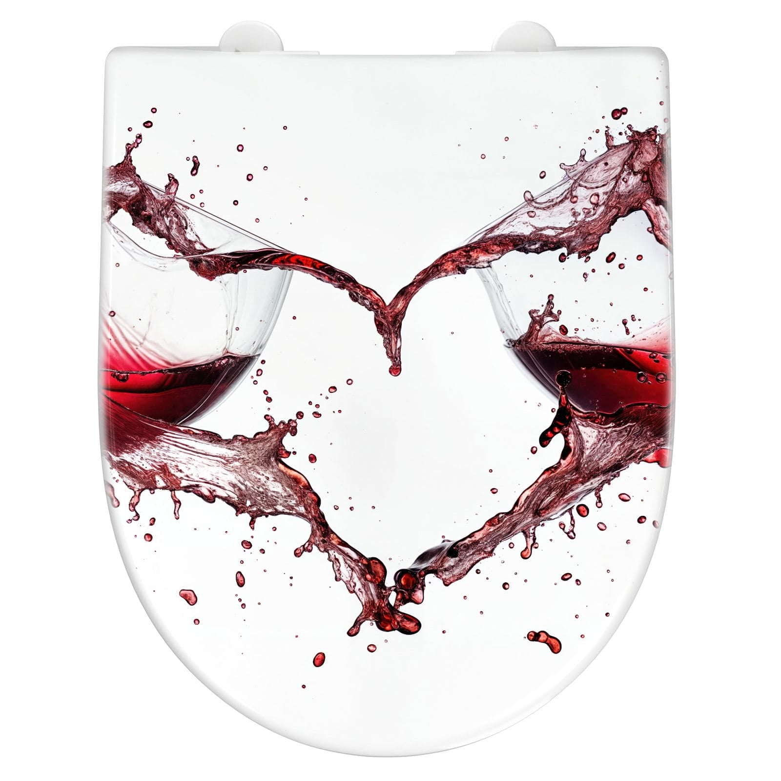 WC-Sitz mit Absenkautomatik Weingläser Herz