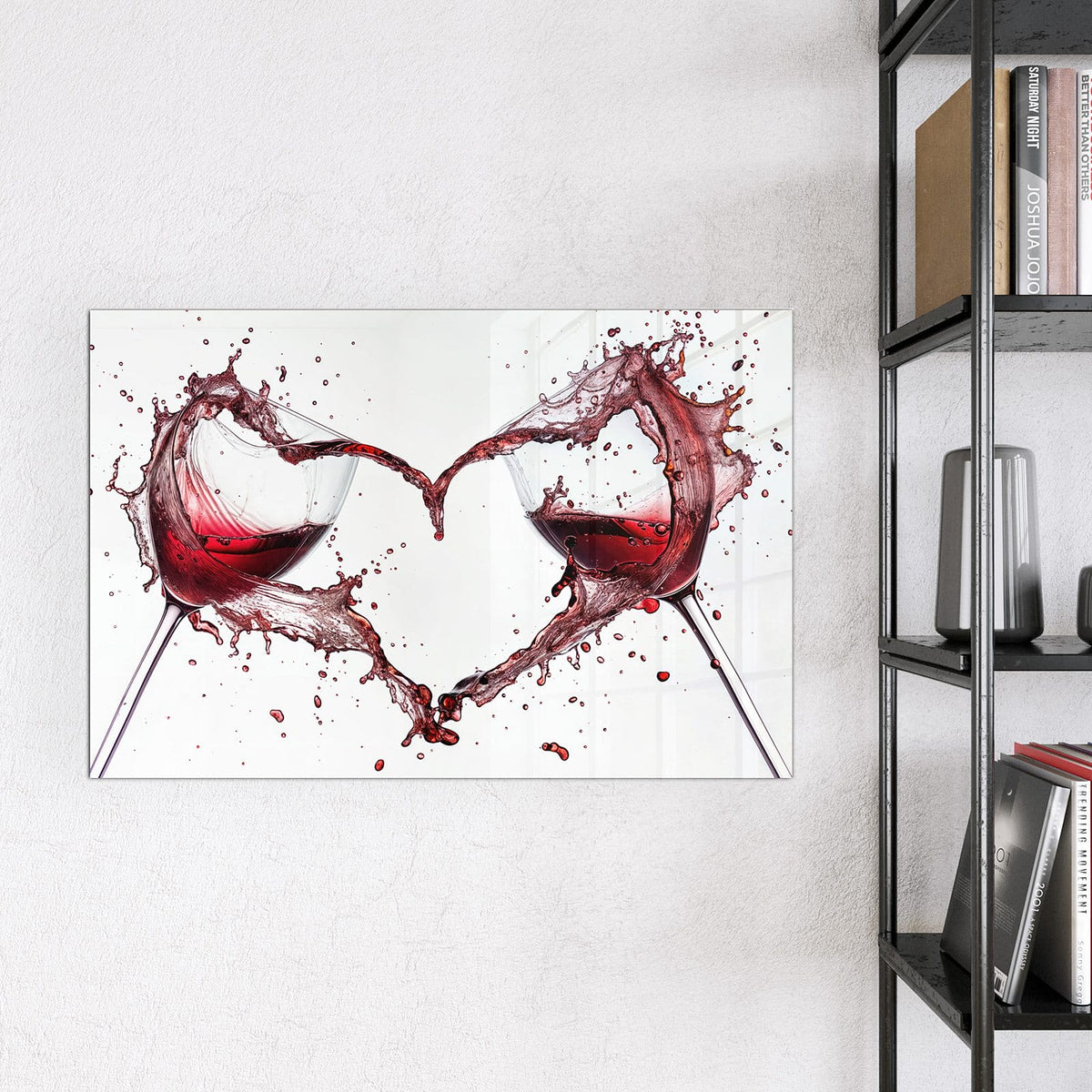 9 Größen – von 30 × 30 bis 120 × 90 cm – Magnettafel - Rotwein in Herzform