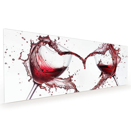Küchenrückwand mit dem Motiv Rotwein in Herzform